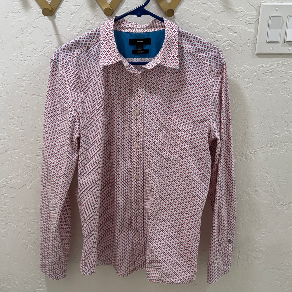 Diesel Red and Blue Geometric Shirt